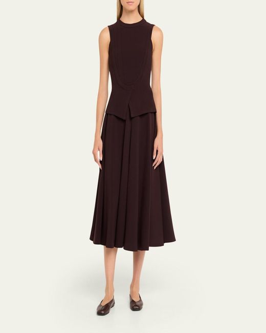 Prabal Gurung Purple Front-Seam Circle Midi Skirt