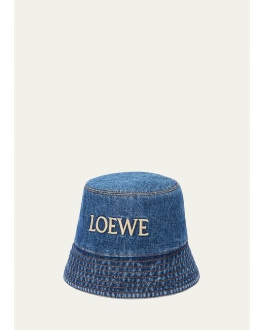 Loewe Blue Logo Denim Bucket Hat