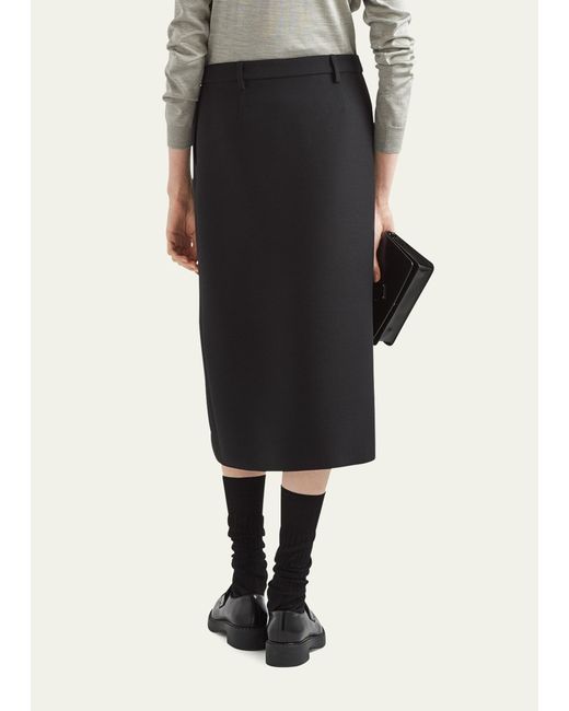 Prada Multicolor Thigh-slit Crepe Wrap Midi Skirt