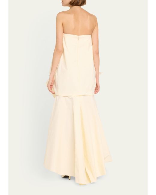 Christopher John Rogers Natural Strapless Tie Front Bubble Gown