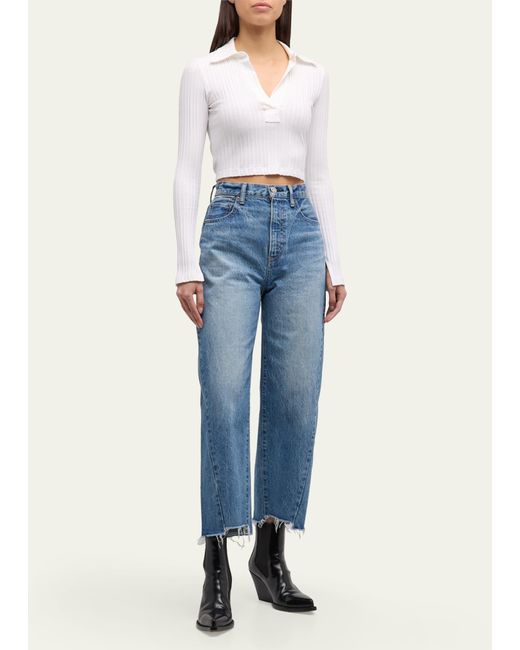 Moussy Blue Cloverhill Round Cropped Jeans