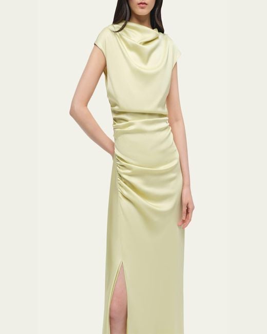 Jonathan Simkhai Yellow Burke Draped Midi Dress