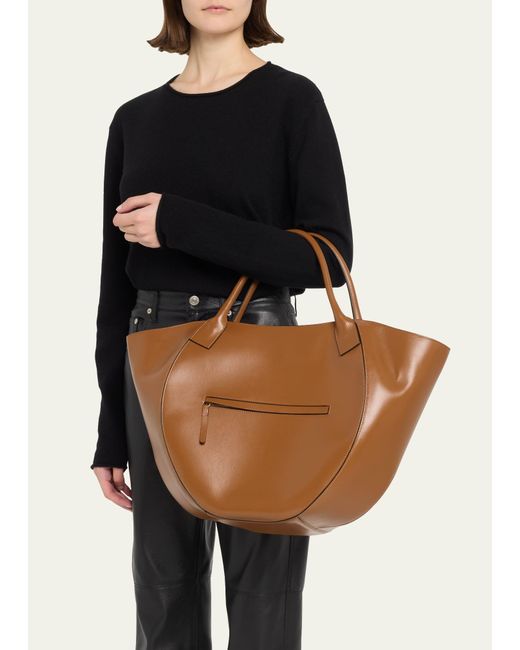 Wandler Brown Mia Soft Leather Tote Bag