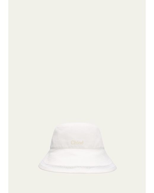 Chloé Natural X High Summer Logo Embroidered Bucket Hat