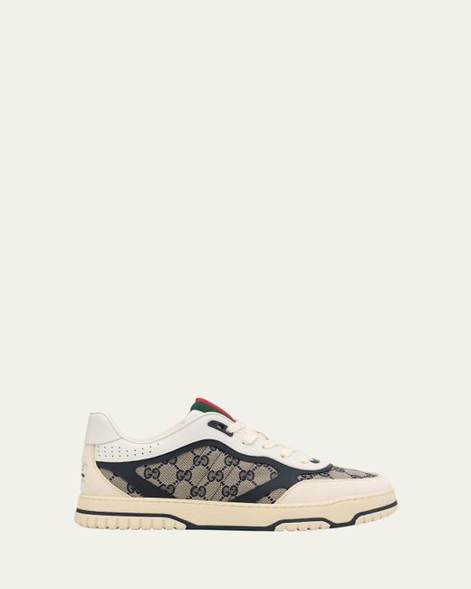 Gucci White Re-Web Gg Supreme Canvas And Leather Sneakers for men