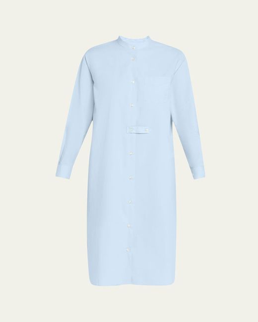 Officine Generale Blue Isana Long-Sleeve Organic Cotton Dress