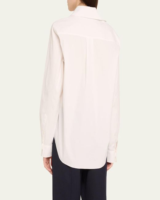 Monse Natural Asymmetric Collar Button Down Blouse
