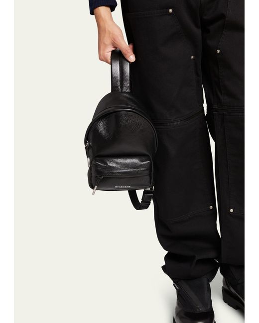 Givenchy Black Essential U Small Leather Sling Backpack for men