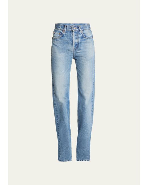 Saint Laurent Blue Long Straight-leg Denim Jeans