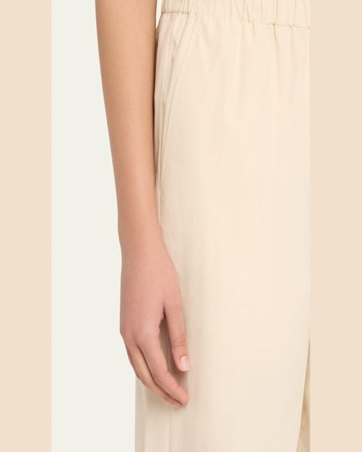 Lafayette 148 New York Blue Riverside Wide-Leg Organic Cotton Poplin Pants