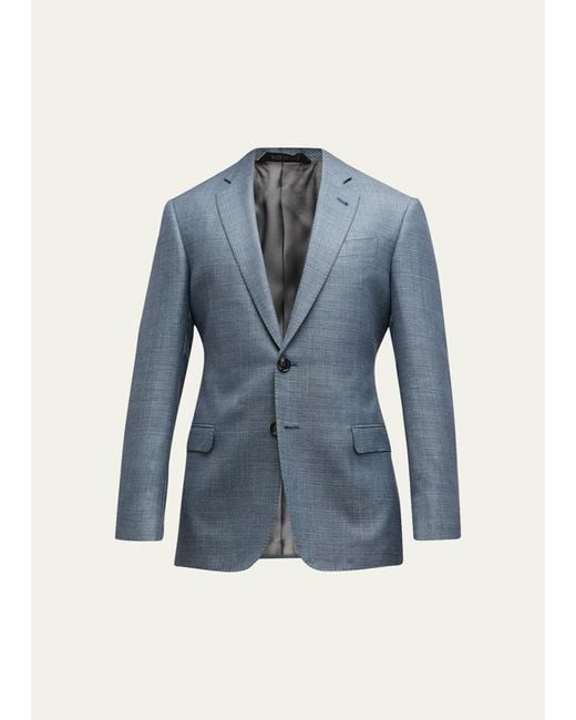 Giorgio Armani Blue Micro-patterned Sport Coat for men