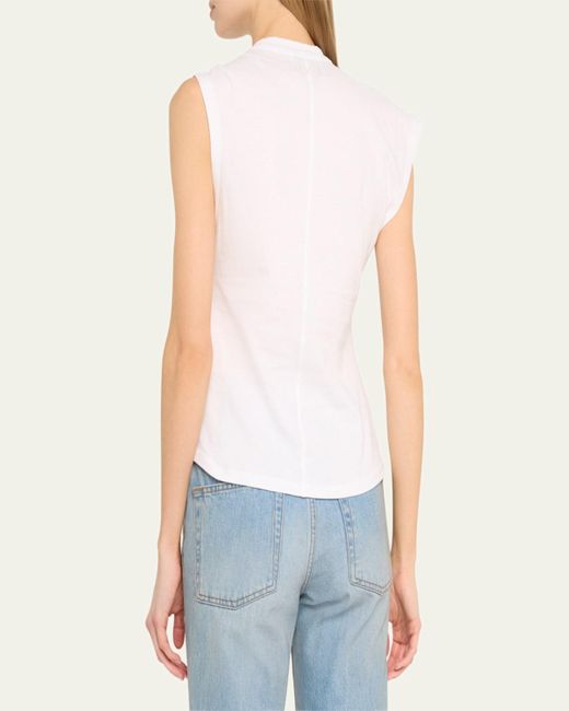 Isabel Marant Natural Nayda Twisted Cap-Sleeve T-Shirt