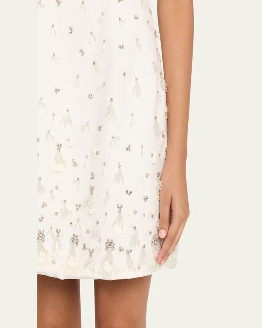 Jonathan Simkhai Natural Yasmin Embellished Strapless Mini Dress