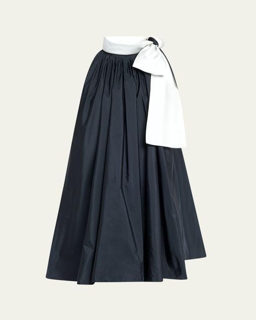 Max Mara Blue Beber Bow-Neck Shift Mini Dress