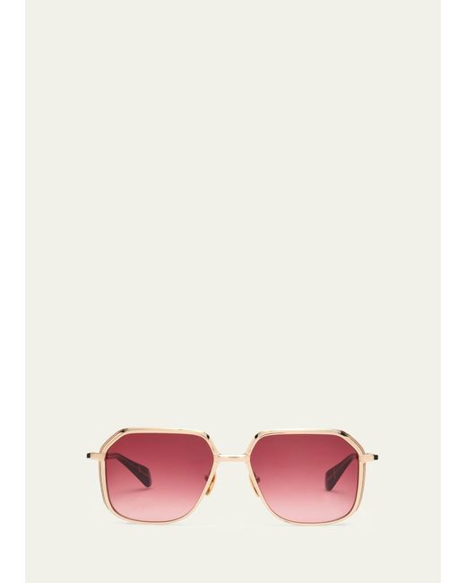 Jacques Marie Mage Pink Aida Gold-plated Titanium & Acetate Butterfly Sunglasses