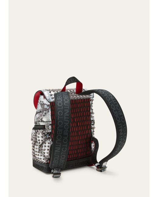 Christian Louboutin Gray Explorafunk Amazonia And Spikes Small Backpack for men
