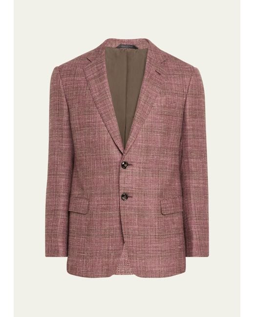 Giorgio Armani Purple Melange Wool-blend Sport Coat for men