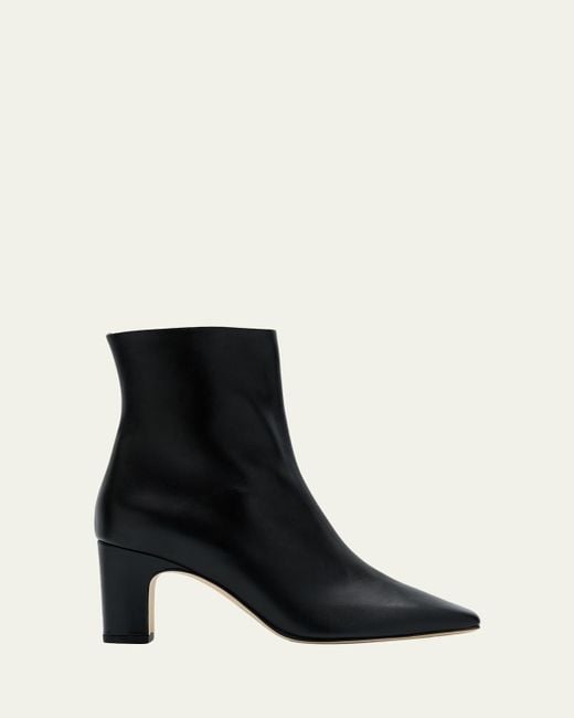 Manolo Blahnik Black Ofaralo Leather Booties