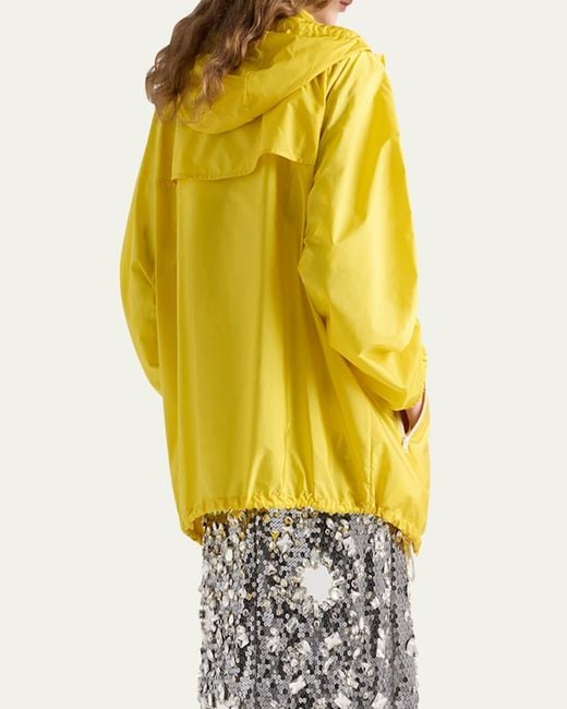 Prada Yellow Re-Nylon Drawstring Hooded Rain Jacket