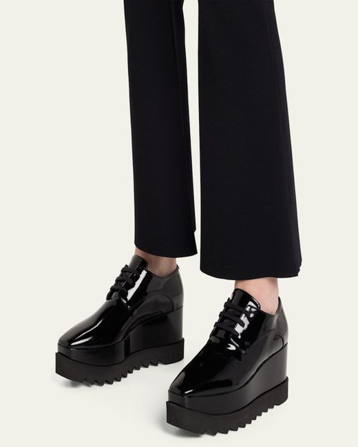 Stella McCartney Black Elyse Patent Alter Platform Sneaker Loafers