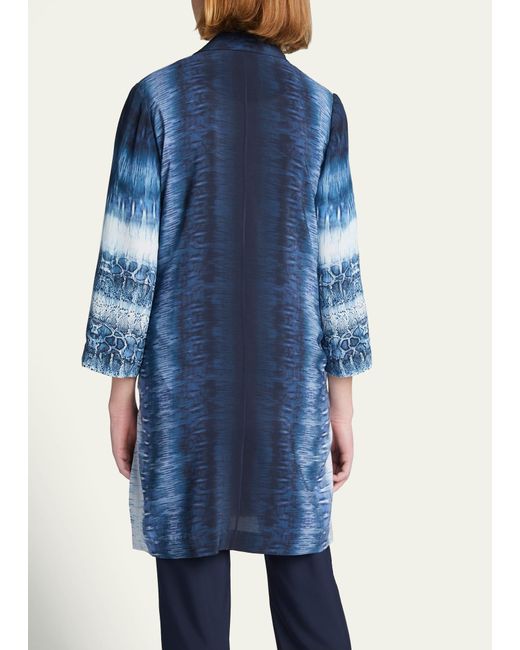 Kobi Halperin Blue Adi Printed Silk Coat