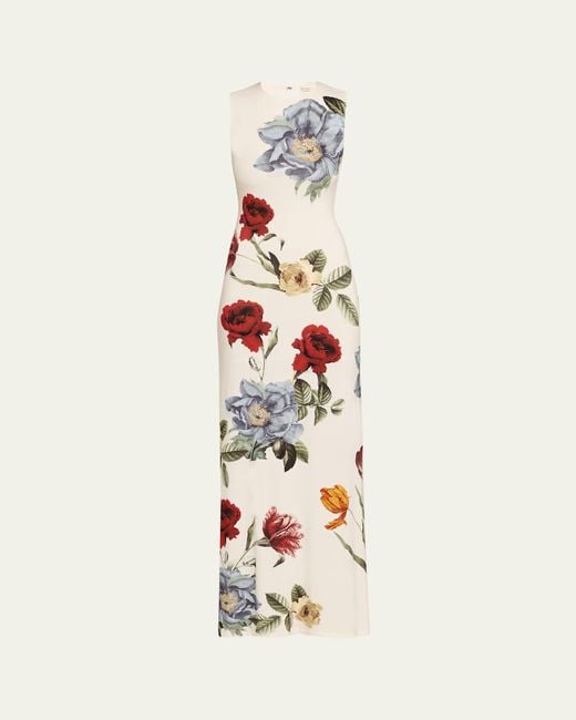 Alice + Olivia White Delora Open-Back Sleeveless Maxi Dress
