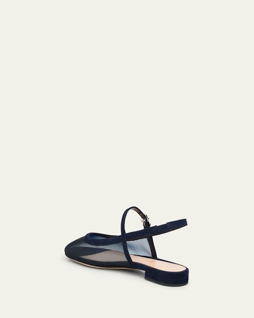Gianvito Rossi Mesh Mary Jane Ballerina Flats in White | Lyst