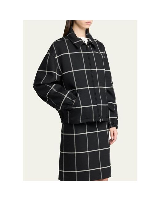 Courreges Black Checked Bomber Jacket