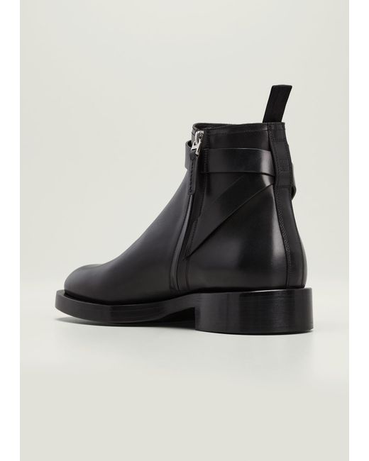 Givenchy Black Padlock Leather Ankle Boots for men