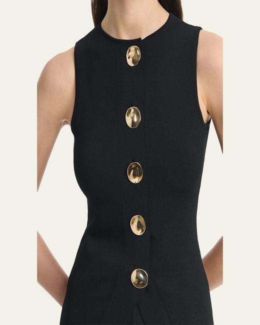 Altuzarra Black Happer Button-Front Top