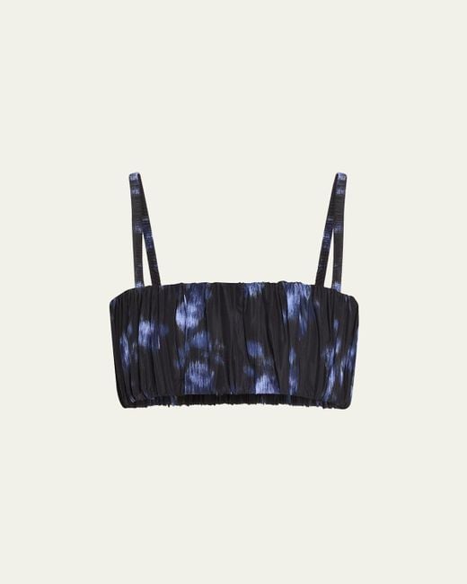 Michael Kors Blue Gathered Bralette Top