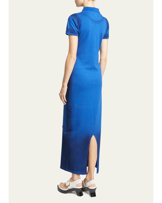 Loewe Blue Knit Polo Midi Dress