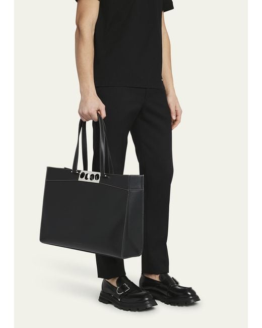 Alexander McQueen Black The Grip East-west Leather Tote Bag for men