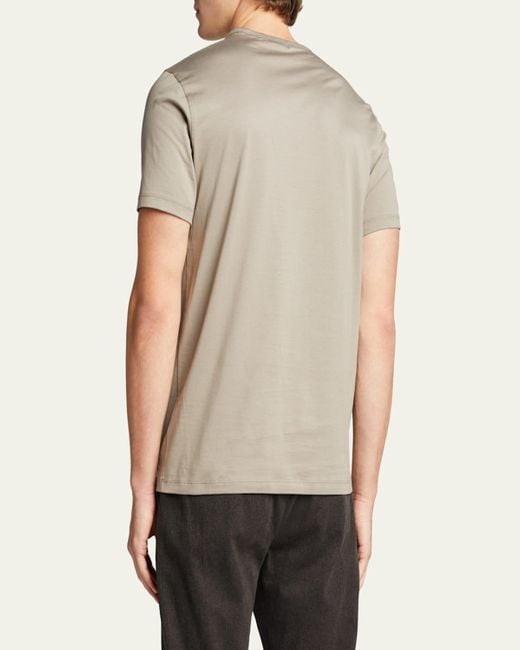 Theory White Precise Luxe Cotton Short-Sleeve Tee for men