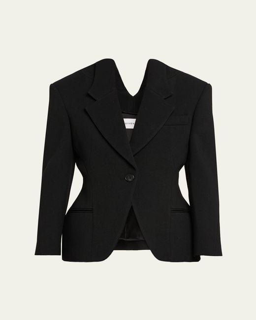 Givenchy Black Single-Breasted Slashed Jacket