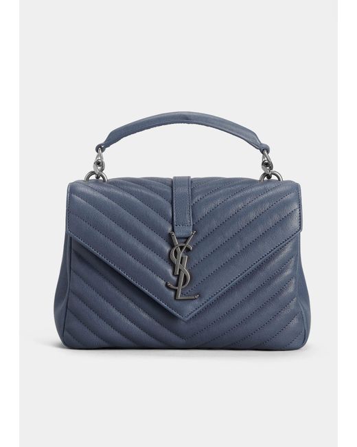 Saint Laurent College Medium Matelasse Lambskin V flap Crossbody
