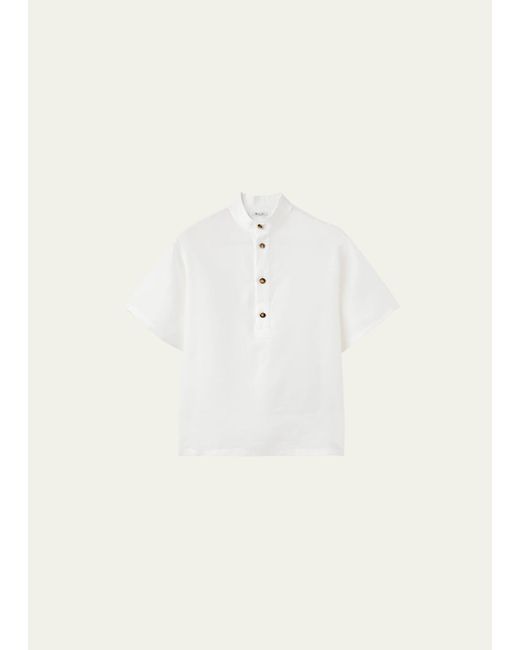 Loro Piana Natural Hakusan Linen Short-sleeve Shirt for men