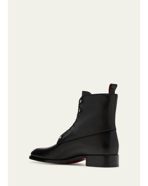 Christian Louboutin Black Chambeliboot Leather Lace-up Ankle Boots for men