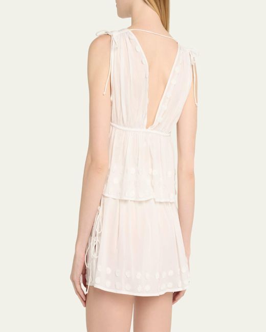 Ulla Johnson Natural Anya Plunge V-Neck Coverup Top