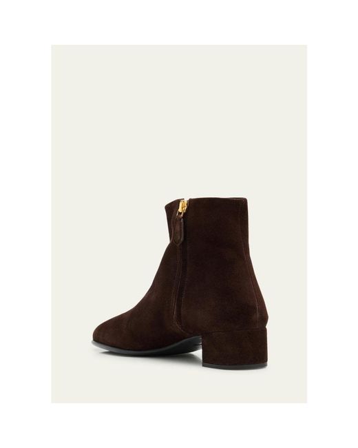 Prada Brown Suede Ankle Booties