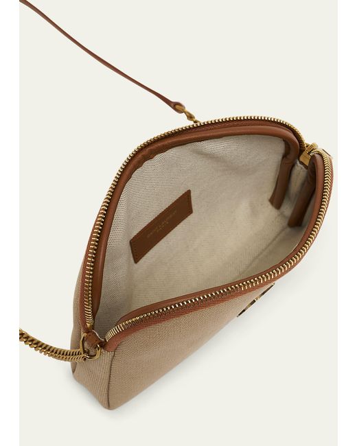 Saint Laurent Natural Gaby Mini Ysl Crossbody Bag In Canvas & Leather