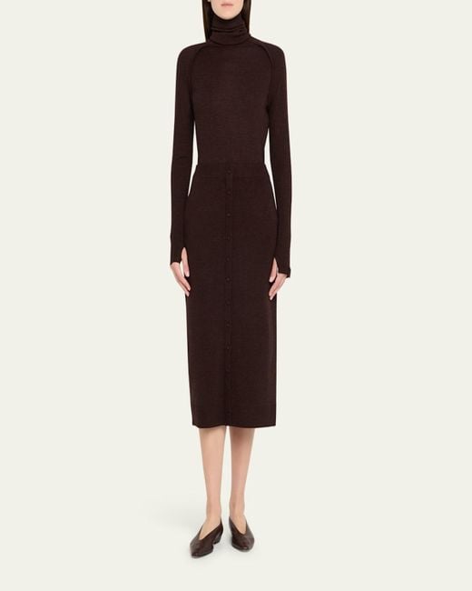 Victoria Beckham Brown Turtleneck Raglan Long-Sleeve Sweater