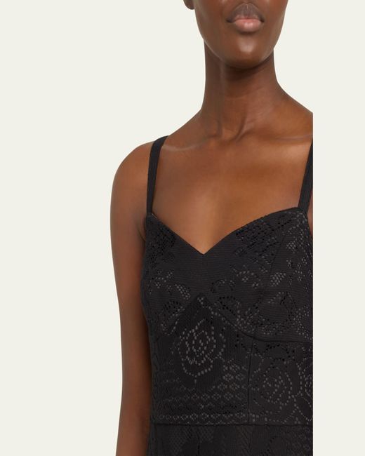 Kobi Halperin Women's Black Willow Floral Lace Sweetheart Midi Dress Kobi Halperin Women's Black Willow Floral Lace Sweetheart Midi Dress