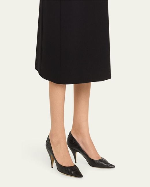 The Row White Liisa Python Stiletto Pumps