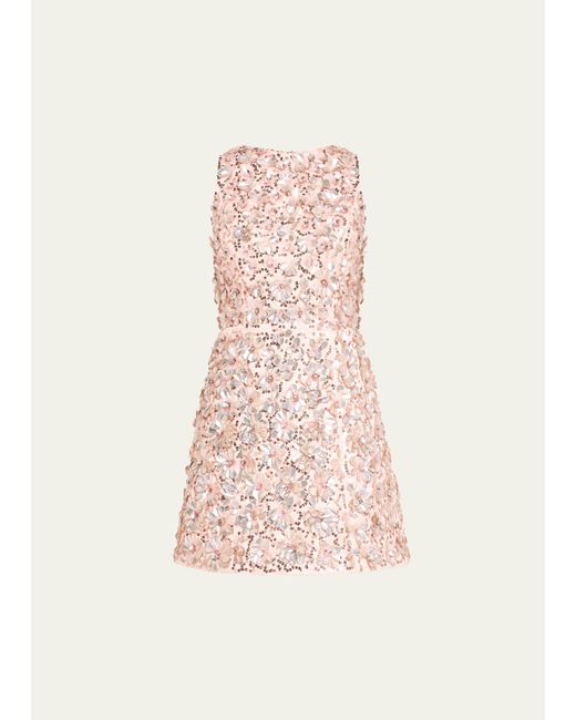 Alice + Olivia Pink Lindsey Sequined Mini Gown