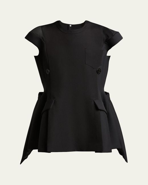 Sacai Blazer Short-Sleeve Mini Dress in Black | Lyst