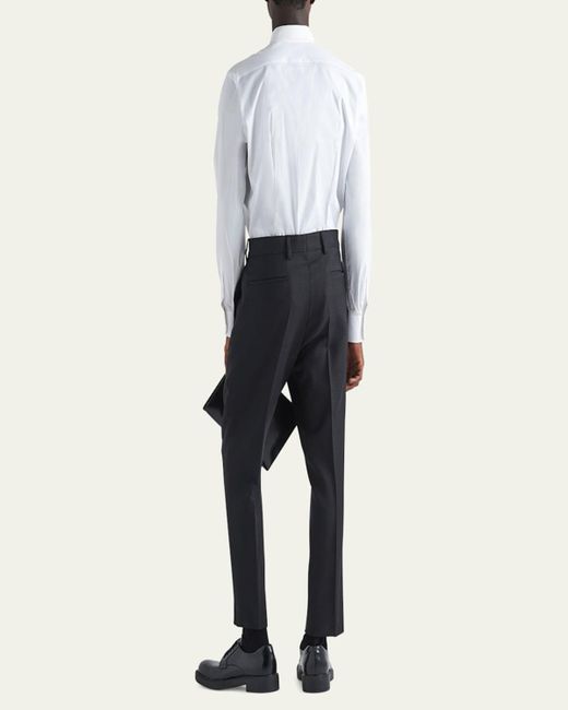 Prada White Classic Stretch Poplin Sport Shirt for men