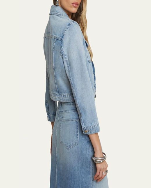 L'Agence Blue Koda Cropped Denim Jacket