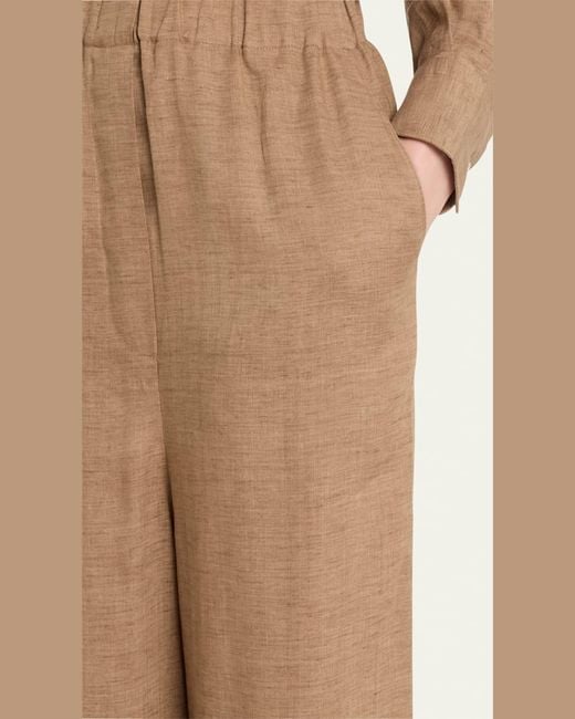 Loro Piana Natural Valerio Linen Straight-Leg Sunny Trousers