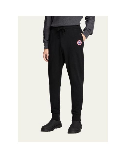 Canada Goose Gray Huron Logo-Patch Sweatpants for men